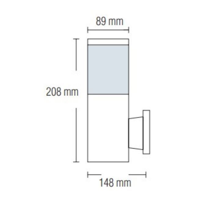Applique Kavak-2 Noir E27 60W (Eq. 12W FLC et 8W LED) Dim. 208x148mm Diam 89mm