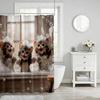 Cute Vintage Aesthetic Shower Curtains, Modern Waterproof Bath Curtain, Fabric Cloth Shower Curtain for Bathroom Decor, Brown