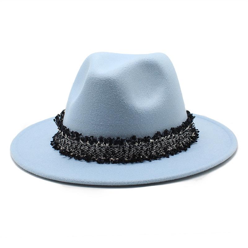 2021 Autumn Men'S And Women'S Woolen Hats, Solid Color Jazz Top Hats, Crystal Diamond Gift Hats