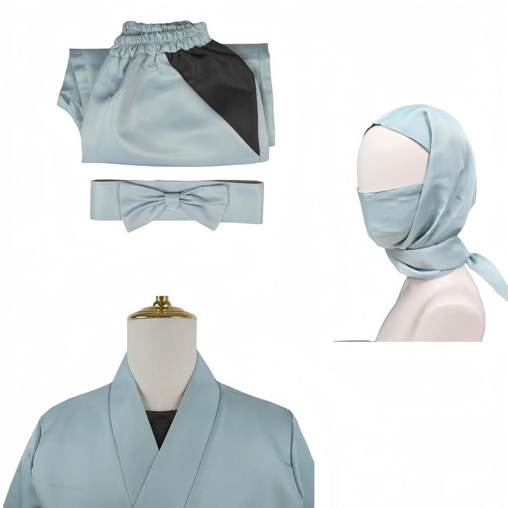 COSSA Cosplay Costume Set for Ninjutsu Academy and 6th Halloween Costume Set with Hood Ninja/Tama 1st, 2nd, 3rd, 4th, 5th, Graders, (White-Green, XXL)