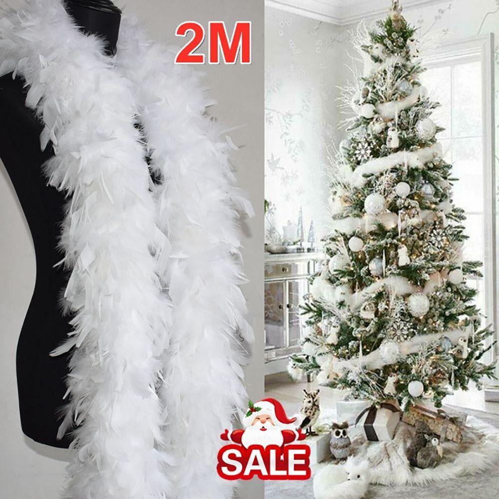 2M DIY Craft Cosplay Fluffy Grament Accessaries Party Garland Xmas Ribbon Feather Boa Strip Feathers Christmas Tree Decor