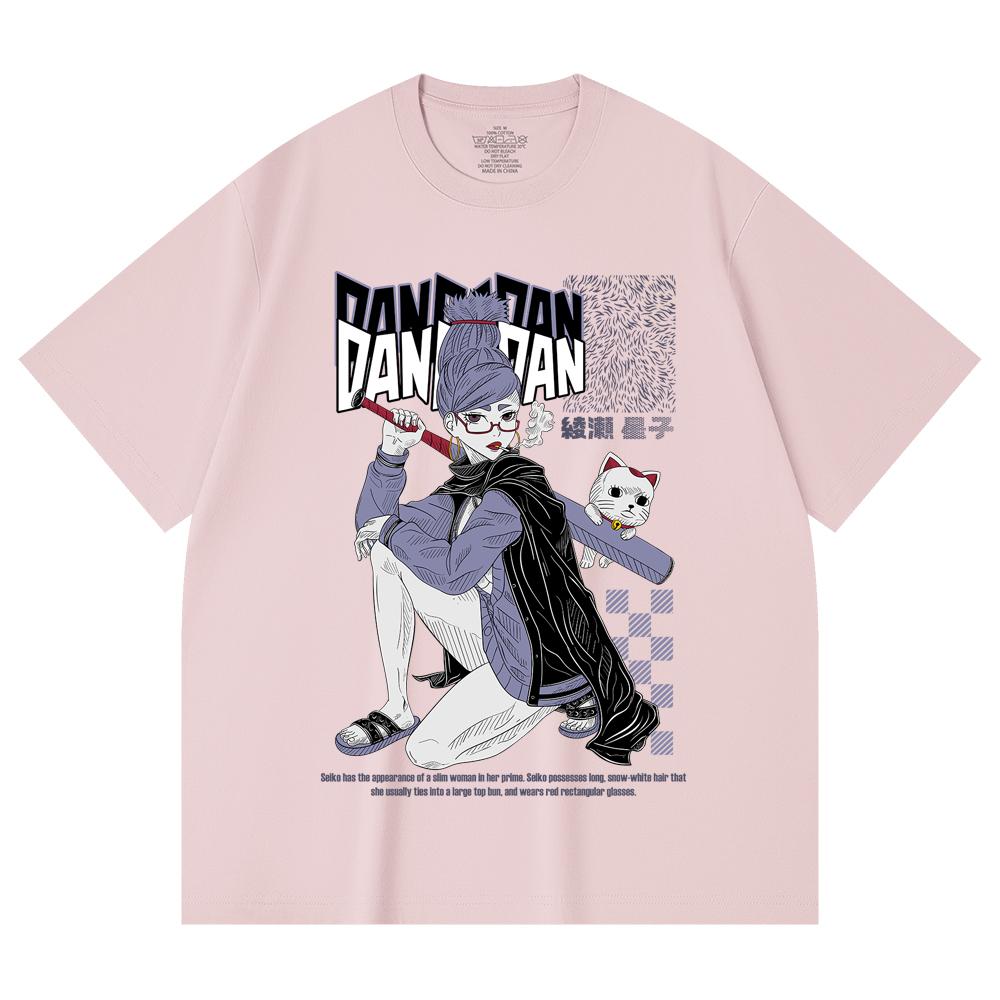 230 g/m² 100% Baumwolle Dandadan V3 Seiko Print Unisex Schweres Baumwoll-T-Shirt