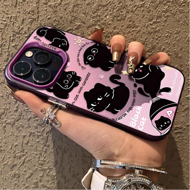 Cartoon Black Cat Case for Xiaomi Redmi Note 14 13 12 11 10 9 8 Pro Plus 14S 12S 11S 10S 9S Redmi 14C 14R 13C 12C 11A Back Cover