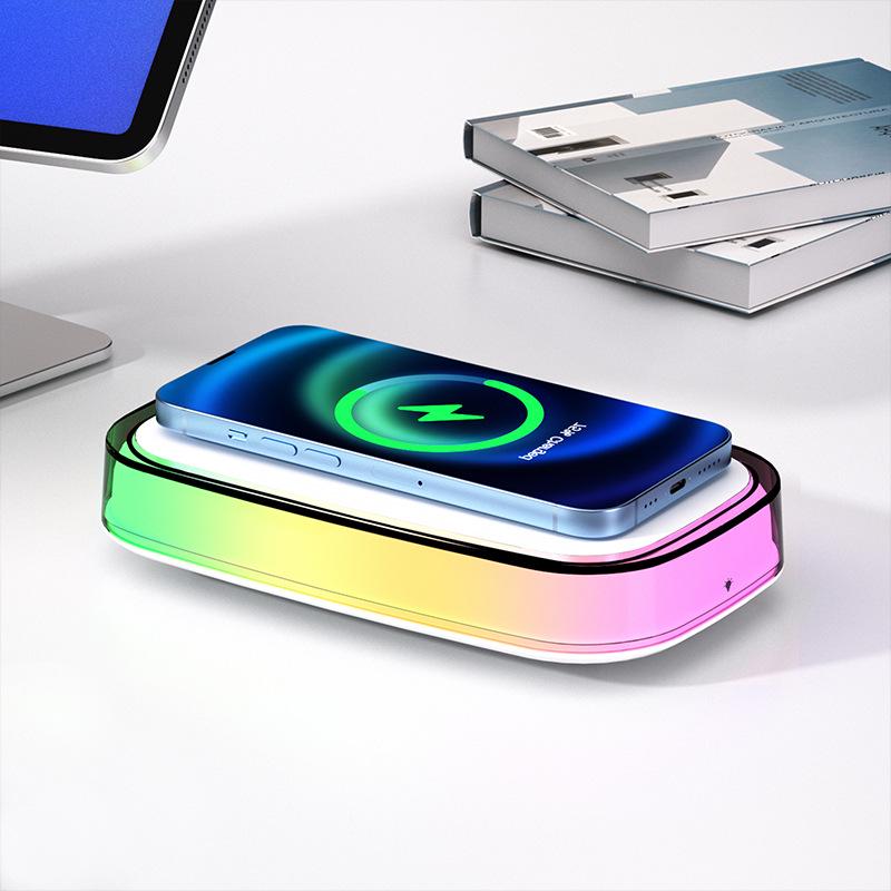 15W Universal Wireless Charger Stand with Desktop Night Light.