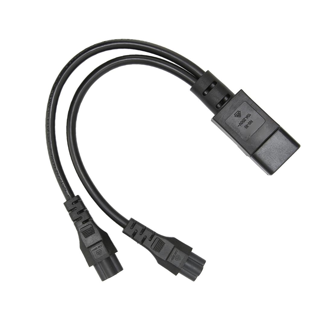 Splitter Power Plug Cord IEC320 C14 Male to Dual IEC320 C5 Female Power Cord for Laptop Power Adapter 100‑250V