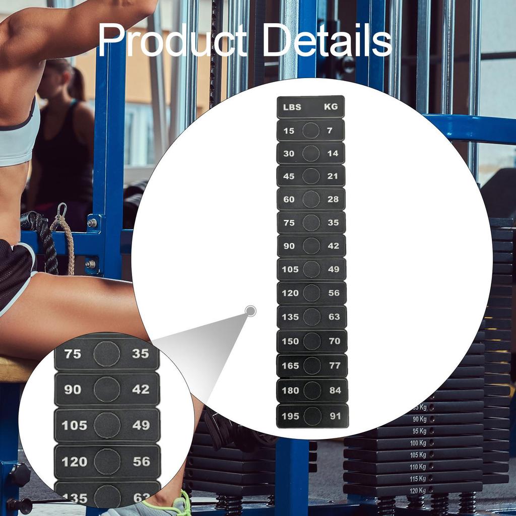 Weight Stack Labels Sticker 15 Pounds 7 Kg Increment Attachments Decal Accessories for Indoor Gym