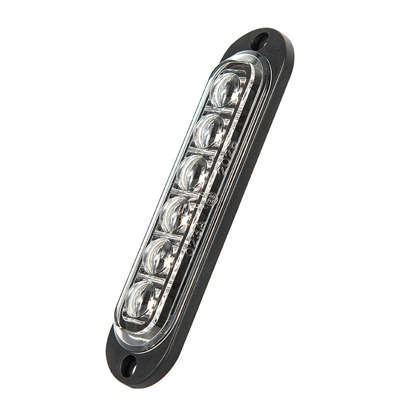 10Pcs 12V 24V 6 Led Side Marker Lights Warning Light Auto Car External Lights Trailer Truck Lorry Clearance Lamp Red Amber White