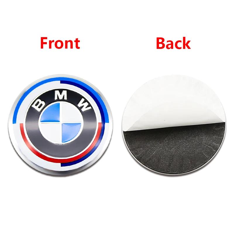For BMW M E46 E90 E60 4Pcs Classic Blue White Car Wheel Center Hub Cap Sticker Emblem Badge Decal For BMW E46 E90 F10 F30 G20 50th Anniversary CX9