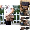 Retro Mens Canvas Messenger Bag With Adjustable Strap For Business Travel