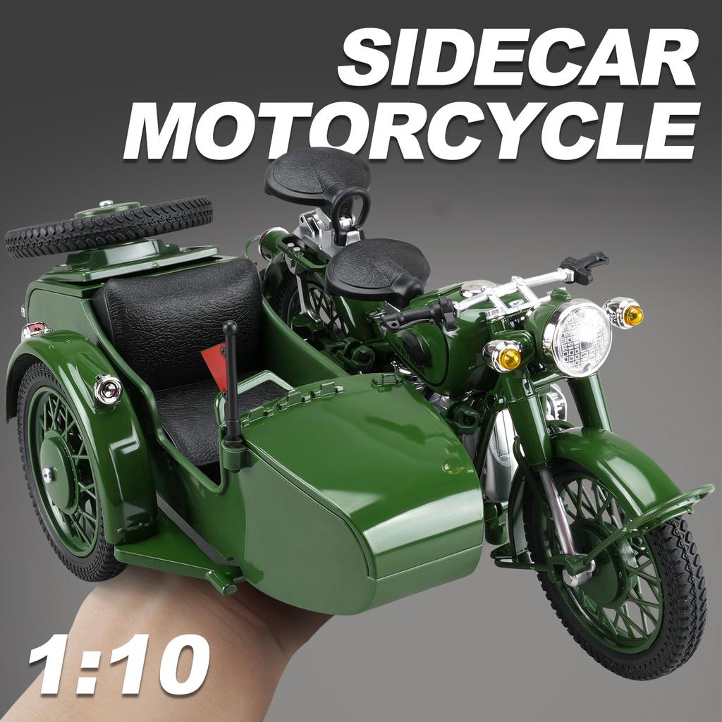 1/10 Motocykl Trójkołowy Stop Die-Cast Model Motocykla Zabawka Pojazd Kolekcja Dźwięk i Światło Terenowy Autocykl Zabawki Samochód