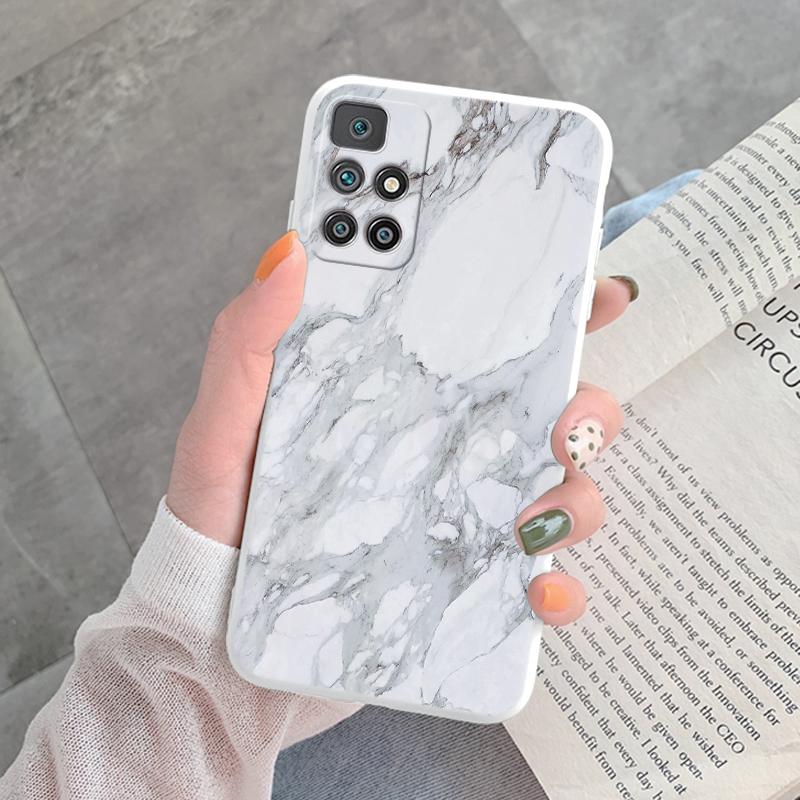 Marble Pattern Phone Case For Redmi 10 Redmi10 Protective Cover Case Pink Gold Marble Soft Silicone Funda For Xiaomi Redmi 10