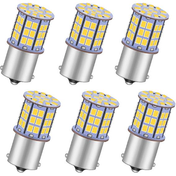 GRV Ba15s 1156 1141 LED Bulb 4W 56-2835SMD Super Bright AC/DC12V-24V 40W Halogen Replacement for RV Trailer Camper Motorhome Interior Lights Warm