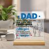 Dad Gift From Daughter, Gifts for Father Fathers Day Birthday, Dad Clear Acrylic Desk Decorative Sign Home Office Desk Decor
