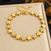 Vergoldetes Wende-Stern-Charms-Armband mit Zirkonia-Pavé, klobige verstellbare Kette für Damen, Y2K Streetwear Schmuck