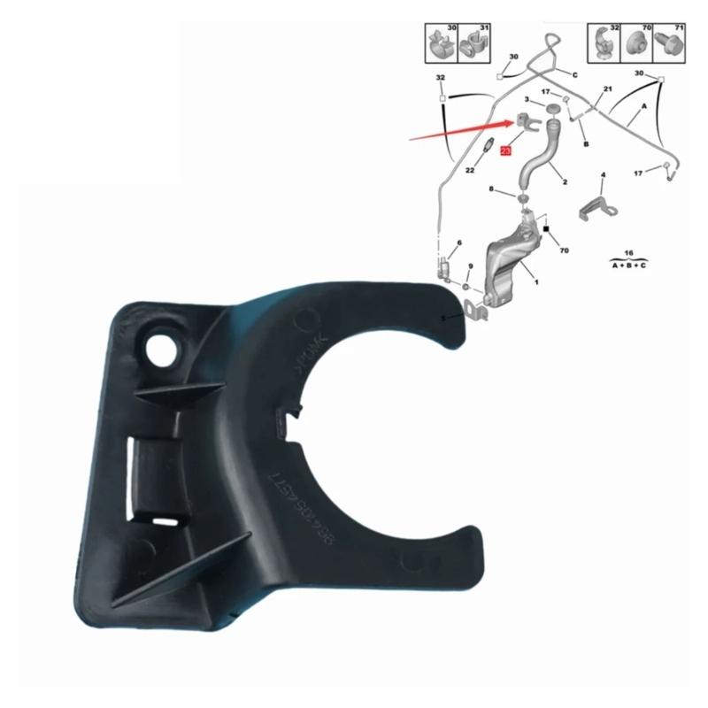 Automobile Engine Sprayer Kettle Filling Pipe Bracket Replaces 643990 Filler Pipe Support Fixing Bracket For 307