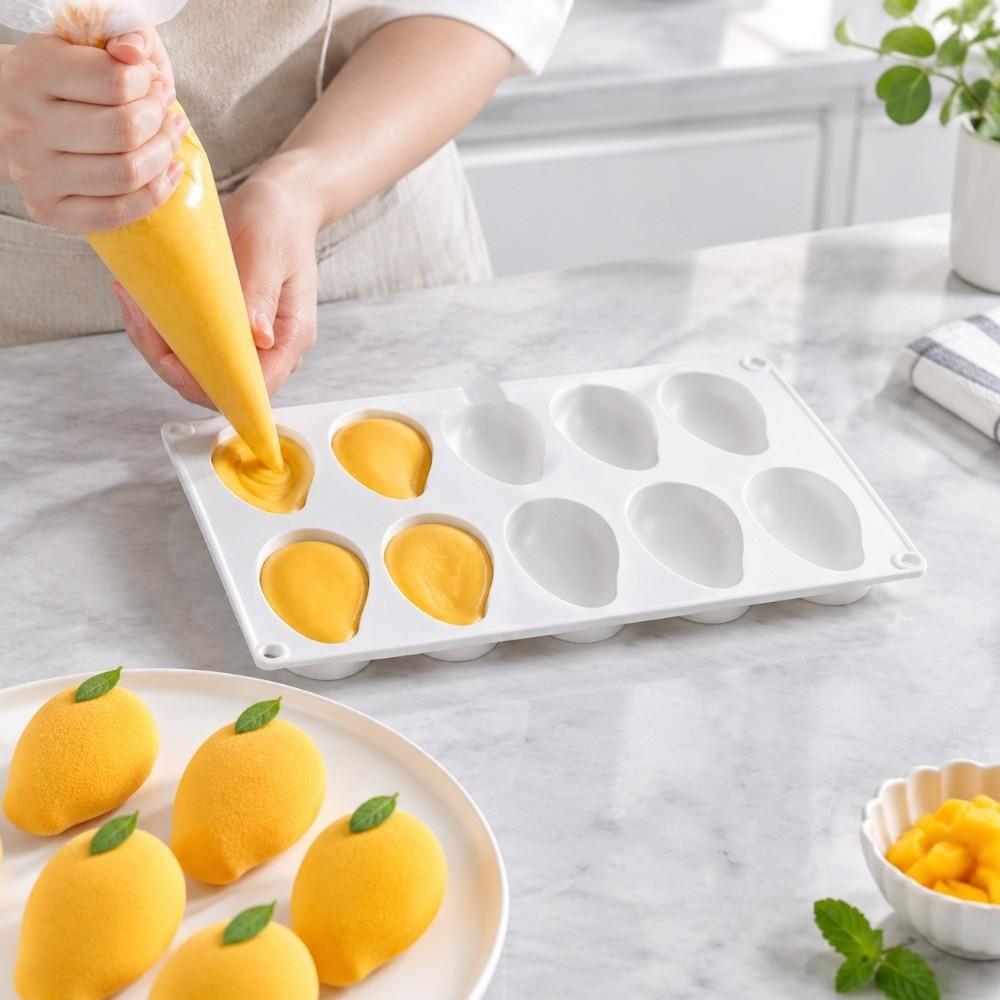 10 Cavity 3D Mango Silicone Mold Jelly Pudding Mold Chocolate Jelly Pudding Making