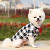 Pet T-Shirt Plaid Printing Bow-knot Decor Polyester Turndown Collar Dog Costume Shirt for Daily Life