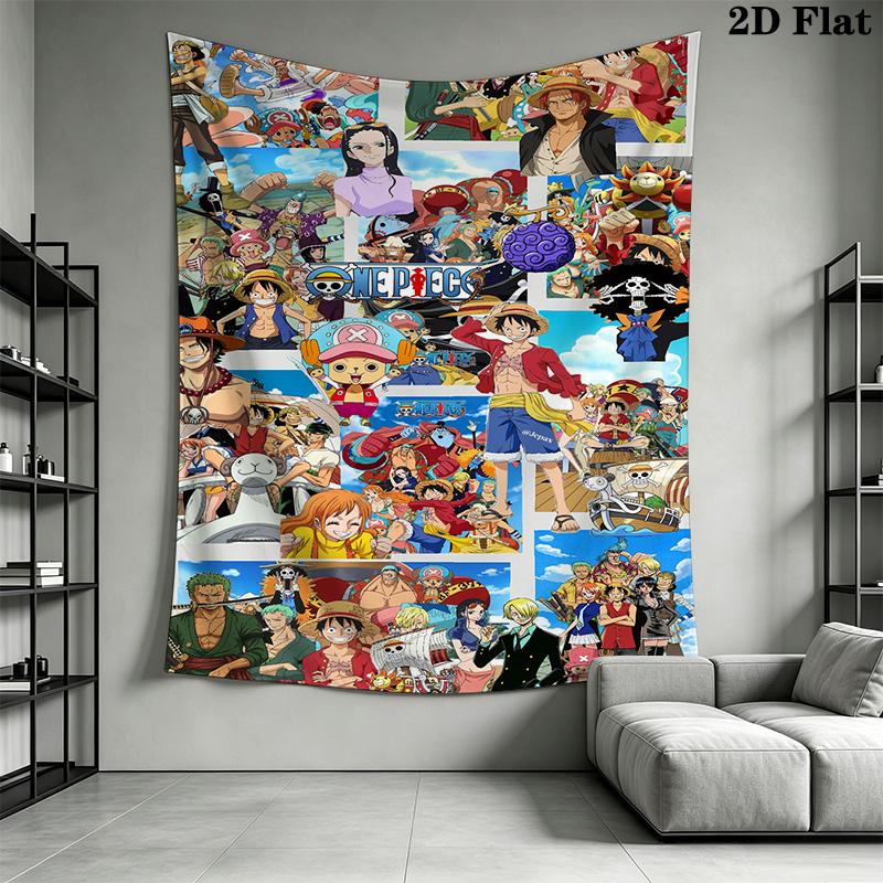 One Piece Luffy Tapestry Wall Tapestry Fashion Print Wallmounted Wall Covering Decoration Atmospheric Background Cloth Work Of Art