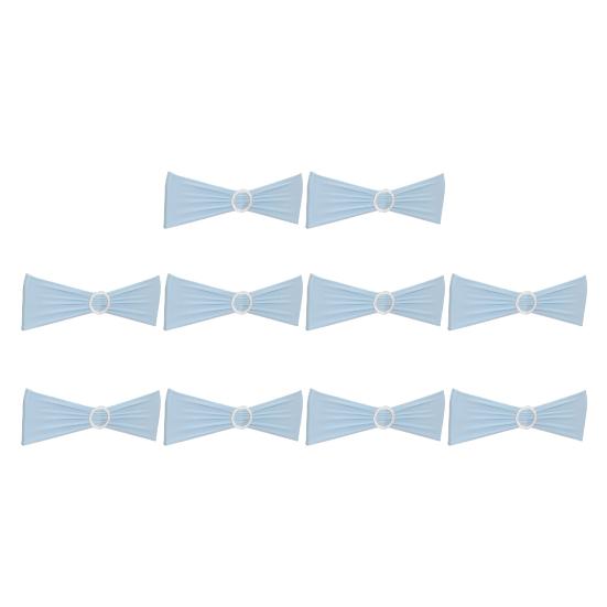 

10 шт. Чехол на спинку стула с цветочным узором, эластичный, устойчивый к сминанию, без завязок, накидка на спинку стула, декор для отелей, свадеб небесно-голубой