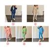 2024 Plus Size Women's Casual Crepe Loose Lapel Long Sleeve Shirt Set - European & American Style