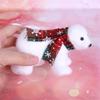 Plush White Bear with Scarf Ornaments Christmas Doll Pendant for Christmas Tree Home Decorations Cartoon Pendants Gift