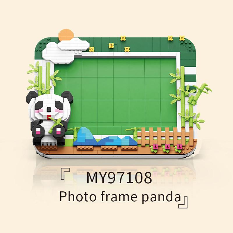 Panda Bamboo Photo Frame Building Blocks Toy Panda Theme Photo Wall Model Bricks Toy Desktop Decoration Children Christmas Gifts