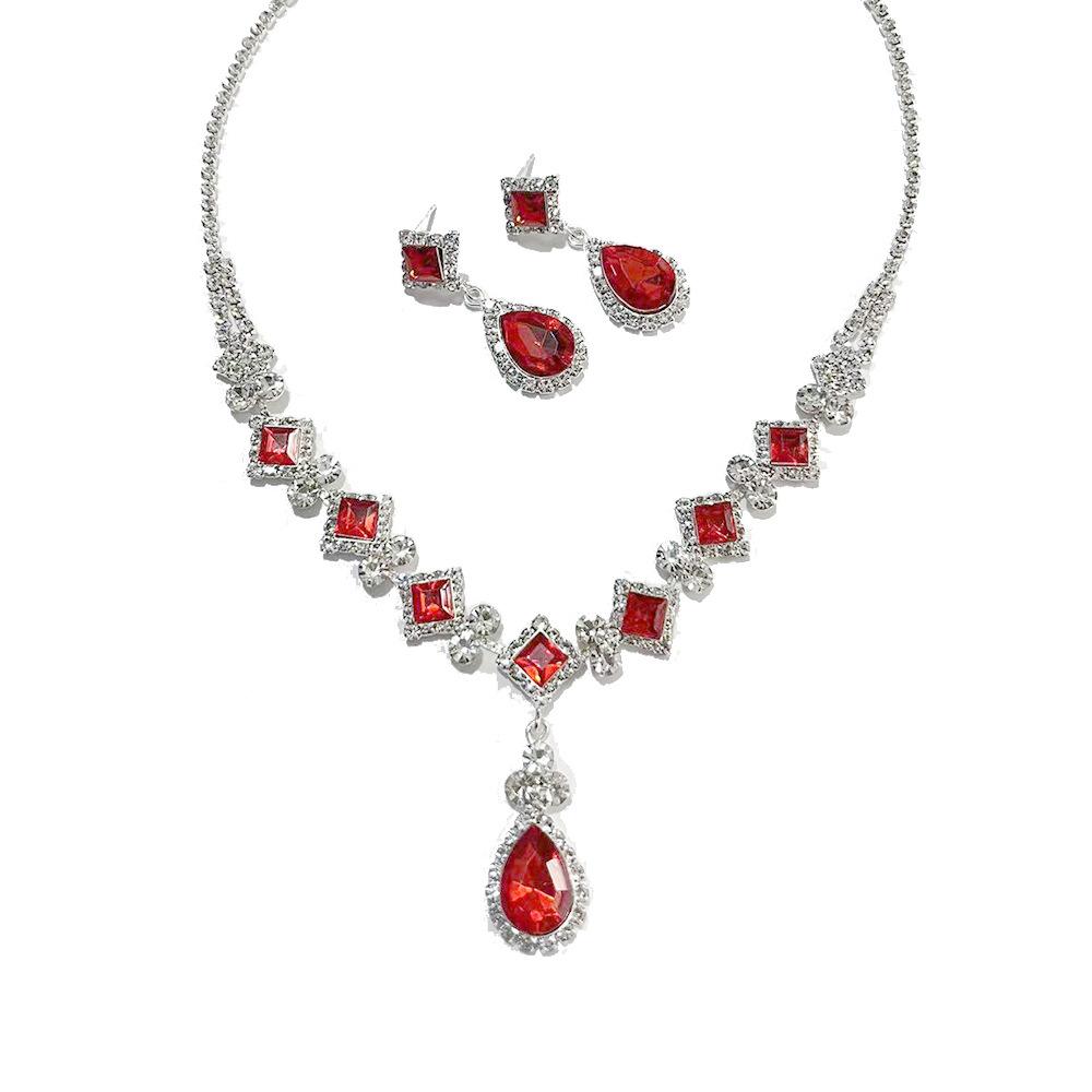 Bijuterii versatile din zirconiu Accesorii de nuntă pentru mireasă Set cercei și colier pentru rochie de mireasă Accesorii pentru banchet