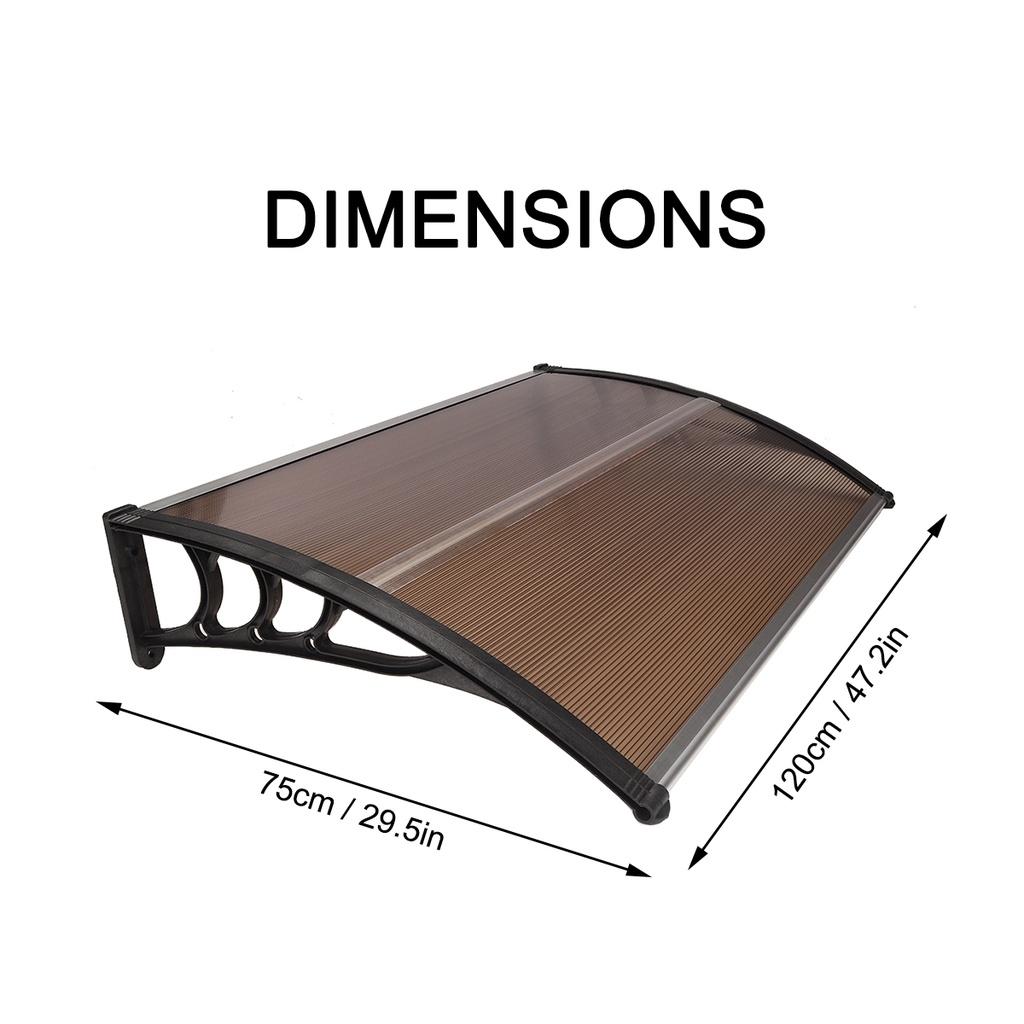 120x75cm Durable Door Canopy Awning Door & Window Awning for Outdoor Entrance Patio Sunshade