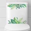 Green Plant Toilet Sticker Removable Self-adhesive Waterproof PVC Living Room Wall Art Fern Leaf Bathroom Toilet Lid Decoration Decal