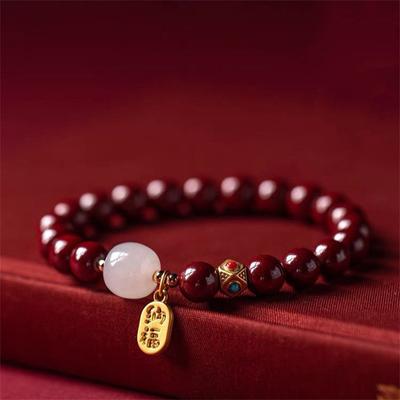 Fashion Vintage Natural Red Lucky Wealth Bead Bracelet Bangle For Women Men Handmade Adjustable Attract Money Wealth Bracelet