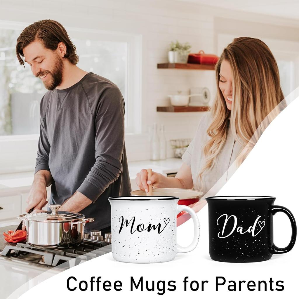 YHRJWN Mom and Dad Gifts, Gifts for Mom Dad from Daughter Son, Mom and Dad Mugs Set of 2, New Parents Gifts for Couples, Mothers Day Fathers Day