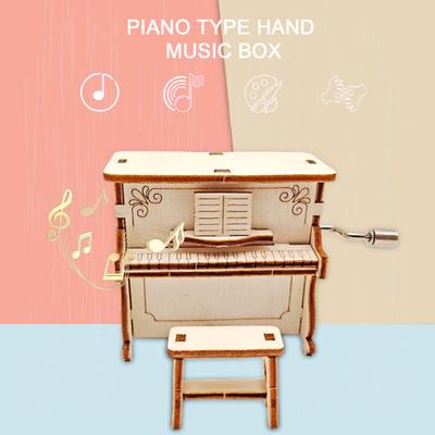 1 Set Musik Grat Freie Box Handgemachte Anti-verformung Lichtecht Holz Handkurbel DIY Musical Box Spiel für