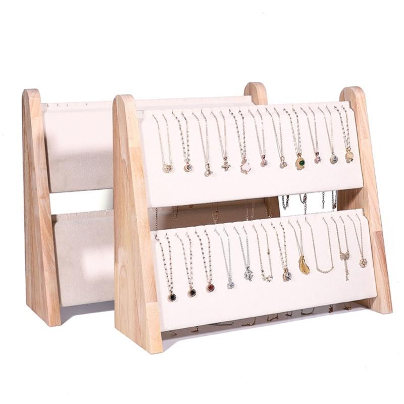 Practical Sturdy Solid Wood Necklace Bracelet Holder Vertical Jewelry Storage Rack for Artistics Craft Supplies