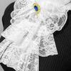 1Pc Small Collar With Gemstone Scarf Elegant Palace Ralph Collar Vintage Lace Decorative Collar Fake Collar Palace Lapel