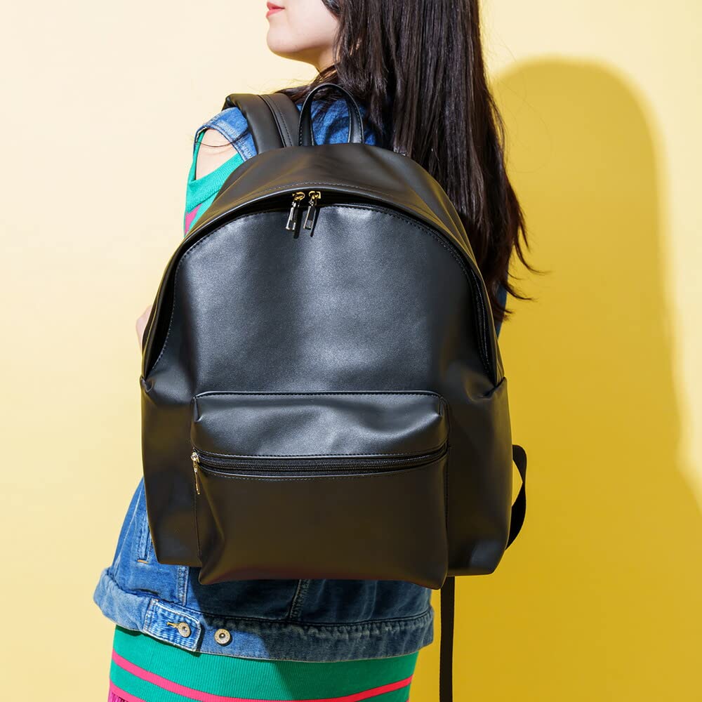 Quadratischer Rucksack Outdoor Groß Leicht Rucksack Einfach Schlicht Rückenreißverschluss Große Kapazität A4 Schwarz Kostenlos [Gerät+] Damen Herren