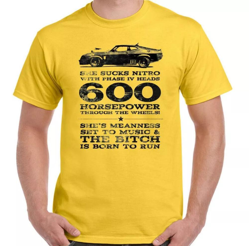 Футболка Безумный Макс 600  power Sucks NItro  Фильм Кино Футболка 70-х 80-х Перехватчик Великобритания Унисекс Футболка XL