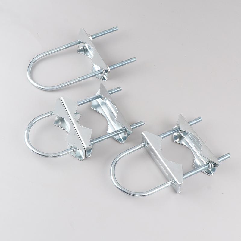 M6U Bolts Heavy Duty Anti-Rust Mast To Mast Mount Bracket Kit For TV CB Ham Double Antenna Mast Clamp V Jaw Block