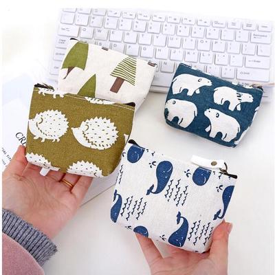 Baumwolle Kleine Reißverschluss Münze Brieftasche Tasche Frauen Kind Mädchen Mini Karte Geld Schlüsselhalter Tasche Beutel Taschen