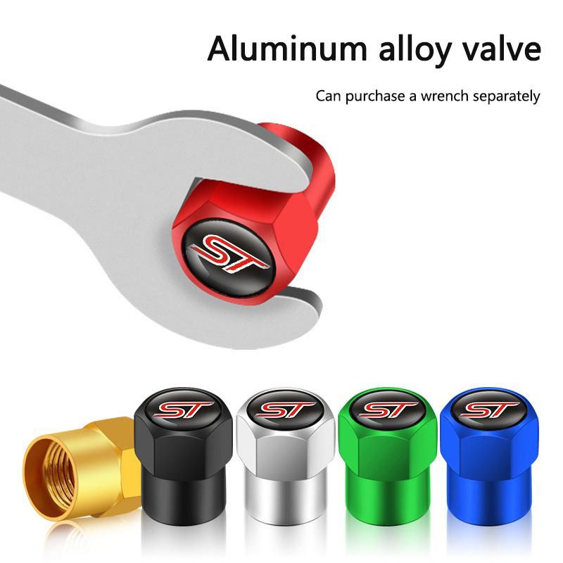 4PCS ST Logo Car Wheel Tire Valve Stem Caps Cover For Ford ST Line Focus X 2 3 Mondeo Fiesta Kuga MK2 MK3 MK4 Tyre Accessories
