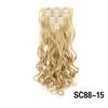 Long Curly Clip Hair Extension 16 Clips Synthetic Natural Hair Pieces for Women 7Pcs/Set 24Inch Ombre Blonde Red Black Fake Hair