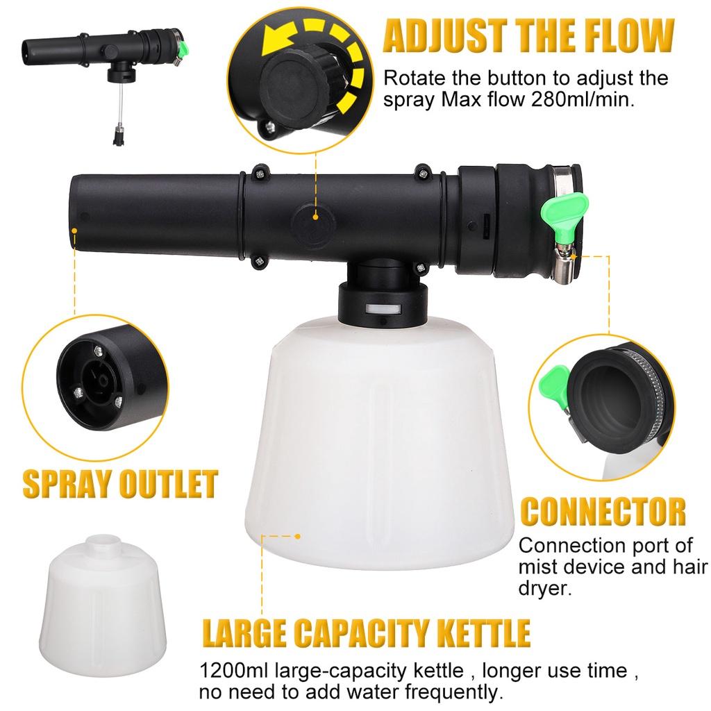 1200ML 280ml/min Universal High Capacity Water Tank Sprayer for Cordless Electric Air Blowers Leaf Vacuum Cleaner 8m Spray Distance ABS