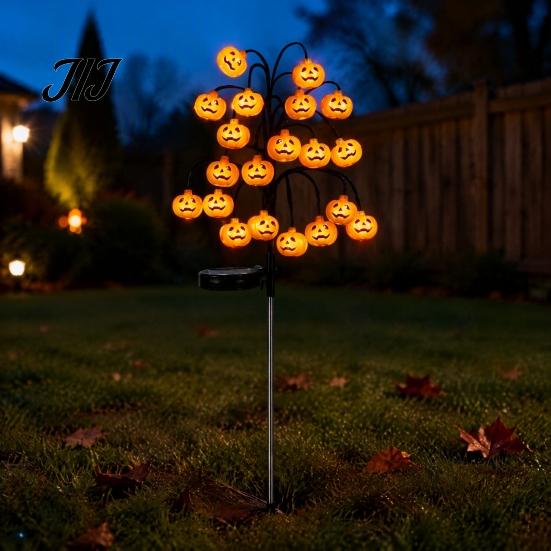 Waterproof LED Garden Lights Solar Pumpkin Stake Lights, Glowing Light, Halloween Party Supplies Yard Lantern, IP65 Outdoor Lawn Lamp for Path