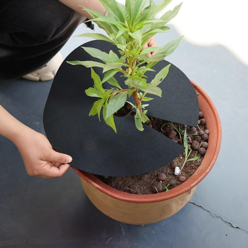 Weed Control Tree Mulch Ring Non-Woven Fabric Uv Resistant Garden Plant Protector Barrier Mat Effective Root Shield Weed Control