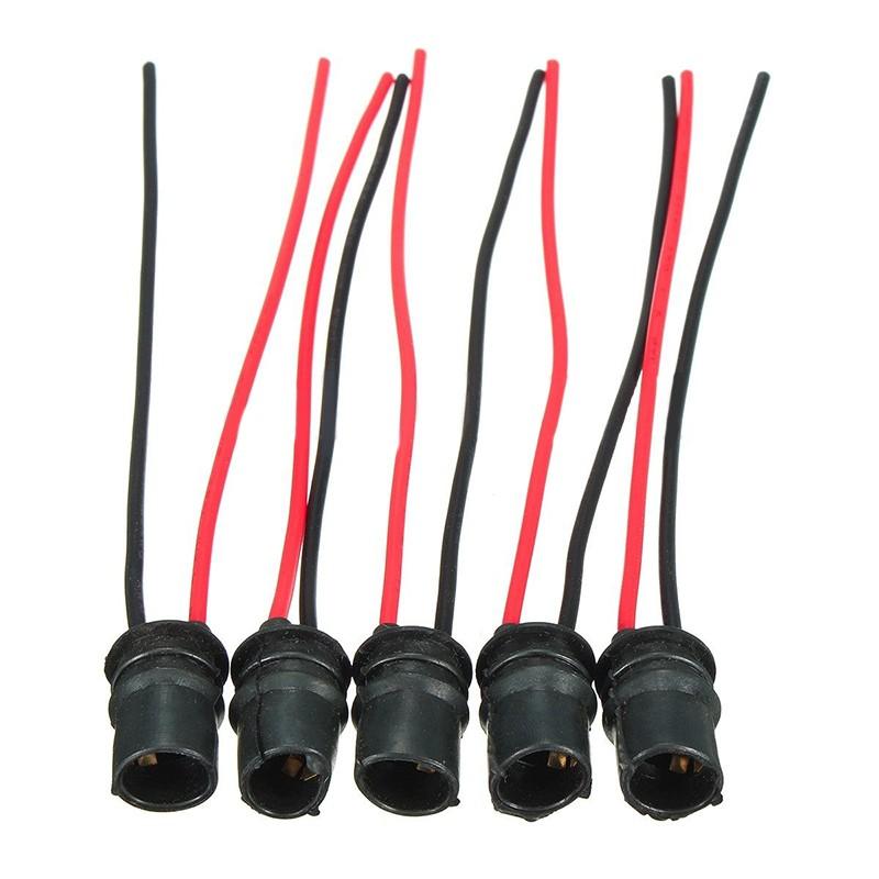 10pcs T10 Round Sockets Soft Rubber Car Auto Light Bulb Round Socket Lamp Holder