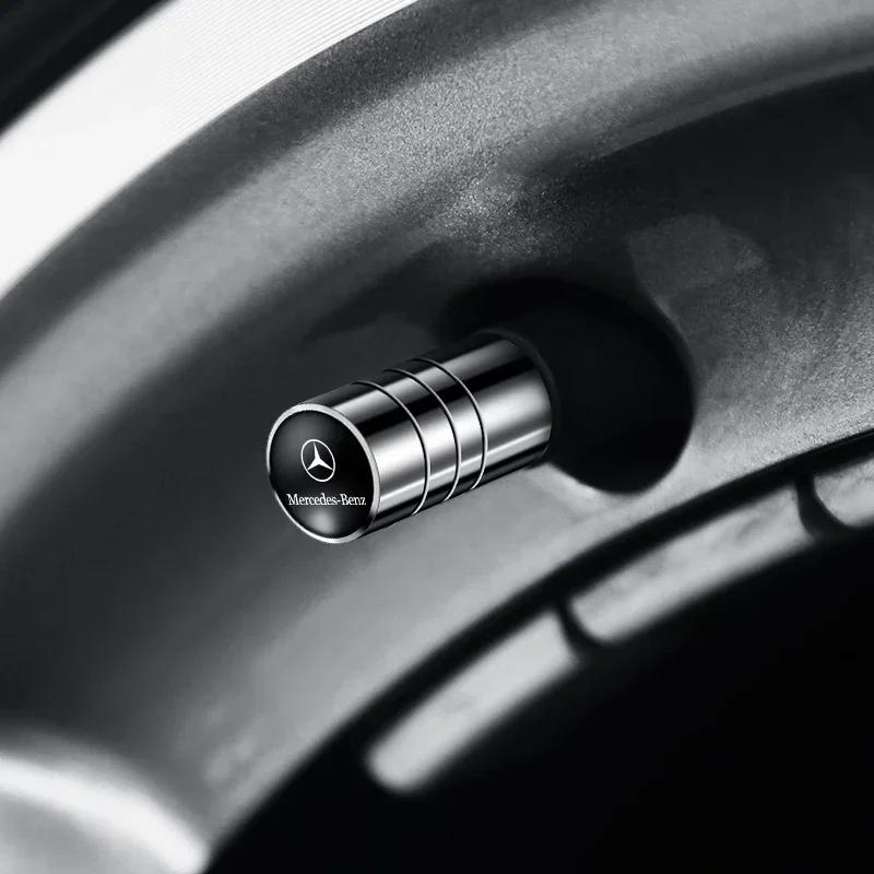 4 Piezas Tapones de Válvula de Neumático de Rueda de Coche de Metal Funda para Vástago para Mercedes Benz Clase B/C/E/S Clase A C200L GLC GLK CLA Accesorios de Coche