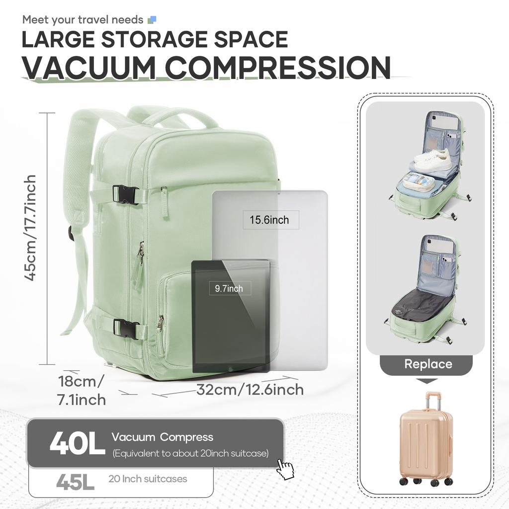 Large Capacity Vacuum Travel Backpack Men Women Flight  Travel Bag, Luggage Bag, Foldable Hiking Daily Backpack, Laptop Backpack