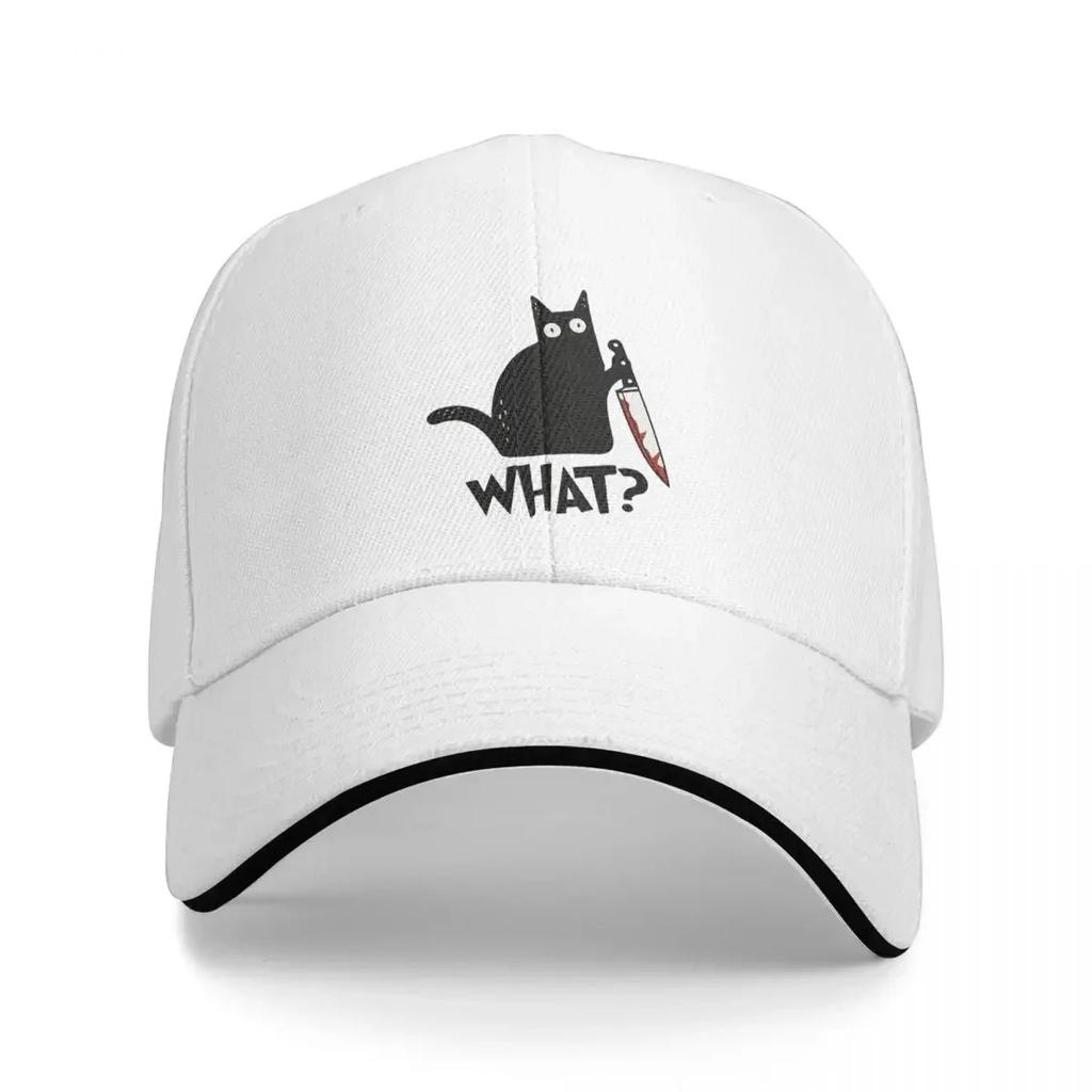 Cat What Murderous Black Cat With Knife Gift Premium Cap Fashion Casual Baseball Caps Adjustable Hat Summer Unisex Baseball
