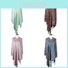 Ethnic Style Knit Scarf With Tassels For Women Warm Sunshade Dustproof Allseason