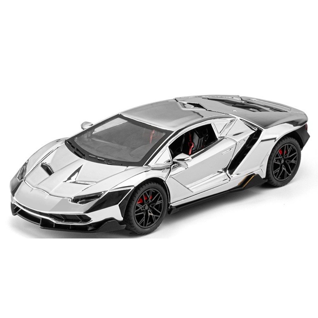 

Electroplated Simulation 1/24 Lambor 770 Alloy Sports Car Model Ornaments Toys Diecast Miniature Voiture Children Boy Gift серебряный