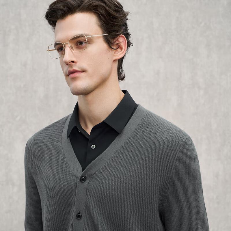 

EMZ Ordos Men s V-Neck Merino Wool Cardigan L